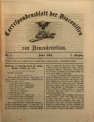 Korrespondenzblatt der Diakonissen von Neuendettelsau. 7, 7. 1864