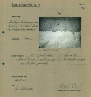 Foto feindlicher Stellungen am Nordrand des Buchwaldes bei Niederburnhaupt (Luftbild)