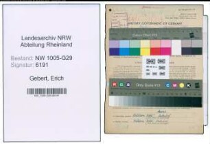 Entnazifizierung Erich Gebert , geb. 17.04.1898 (Reichsbahnsekretaer)