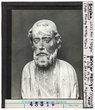 Breslau (Wrocław), Kunstgewerbemuseum: Bärtiger Heiliger von dem Pfeiler der Magdalenenkirche, Kopf