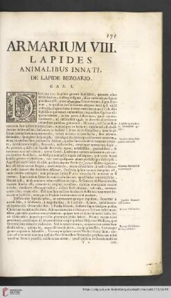 Armarium VIII: Lapides Animalibus innati. De Lapide Bezoario