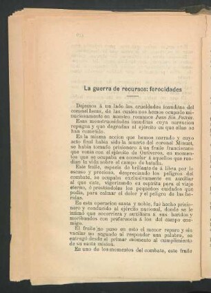 La guerra de recursos: ferocidades