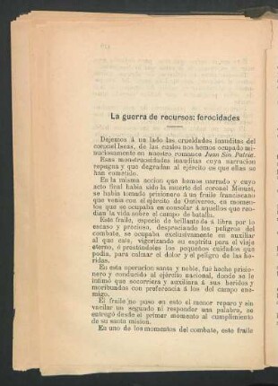 La guerra de recursos: ferocidades