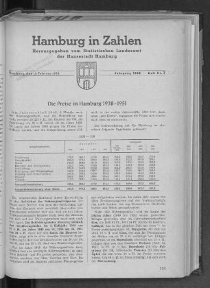 Die Preise in Hamburg 1938-1951