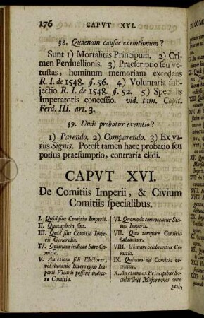 Caput XVI. De Comitiis Imperii, & Civium Comitiis specialibus.