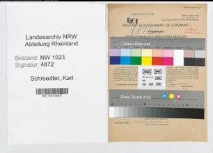 Entnazifizierung Karl Schroedter , geb. 07.09.1899 (Mathematiker)
