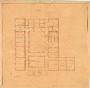 Gärtner, Friedrich von; Edenkoben (Pfalz); Schloss Ludwigshöhe - Grundriss EG