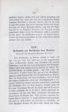 XIV. Urkunden zur Geschichte von Sondra