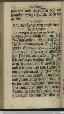 CLXXXI. Von der Freudigkeit deß Gewissens