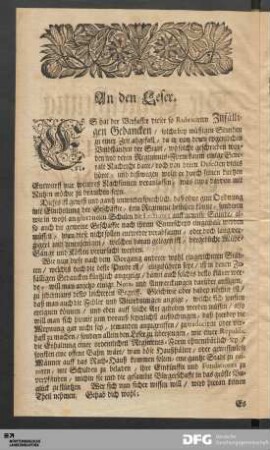 An den Leser.