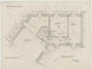 Bestelmeyer, German; Bamberg (Bayern); Ev. Erlöserkirche - Sakristeianbau (Grundriss Keller)