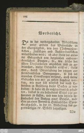 Vorbericht.