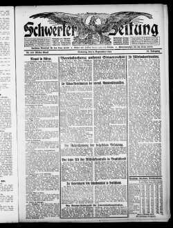 Schwerter Zeitung : Heimatblatt für die Stadt Schwerte und die Ämter Westhofen und Ergste : einzige in Schwerte gedruckte Zeitung