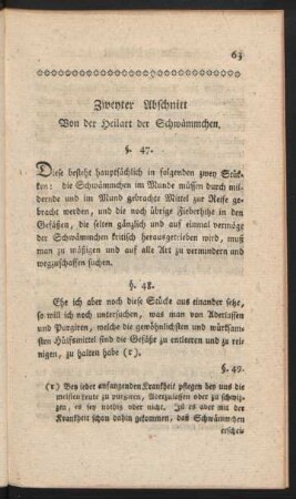 Zweyter Abschnitt Von der Heilart der Schwämmchen.