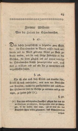Zweyter Abschnitt Von der Heilart der Schwämmchen.