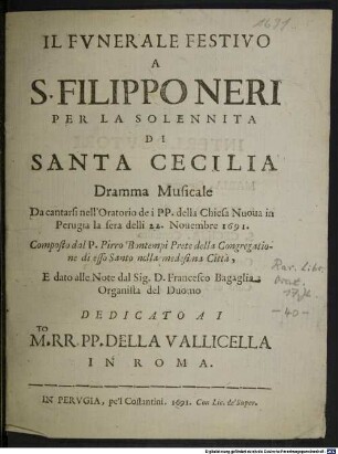 Il funerale festivo a S. Filippo Neri