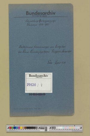 Freiwilliges Landesjägerkorps Freikorps Maercker.- Befehle und Anordnungen
