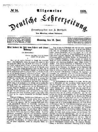 Was fordert die Zeit vom Lehrer und seiner Bildung? : (Zur Preisbewerbung)