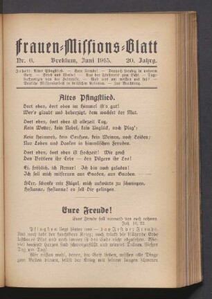 Nr. 6. Juni 1915