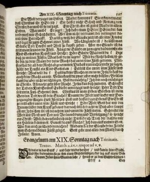 Evangelium am XIX. Sonntag nach Trinitatis.