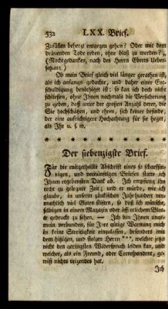 Der siebenzigste Brief