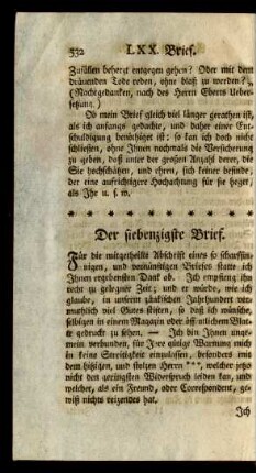 Der siebenzigste Brief