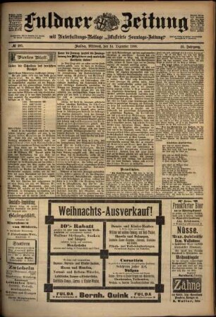 Vierte Ausgabe vom Mittwoch, den 14. Dezember 1898.