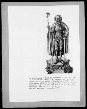 Ms 14, fol 262 v: Heiliger Pancras, Statue