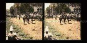 Pfeifer und Trommler der Arkebusiere im 30jährigen Krieg, Kaiserhuldigung, Wien