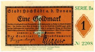 Geldschein / Notgeld, Goldmark, 26.11.1923