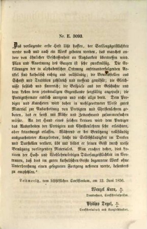 Homiletisches Real-Lexicon oder: Alphabetisch geordnete Darstellung der geeignetsten Predigtstoffe aus der katholischen Glaubens- und Sittenlehre, Liturgie und anderen homiletischen Hilfswissenschaften : verbunden mit einer ausführlichen Uebersicht und Eintheilung des Inhaltes aller sonn- und festtäglichen Episteln und Evangelien des katholischen Kirchenjahres. 6