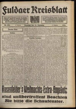 Zweite Ausgabe vom Dienstag, den 19. Dezember 1911.