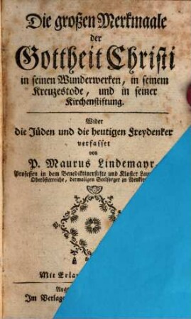 Die großen Merkmale der Gottheit Christi in seinen Wunderwerken