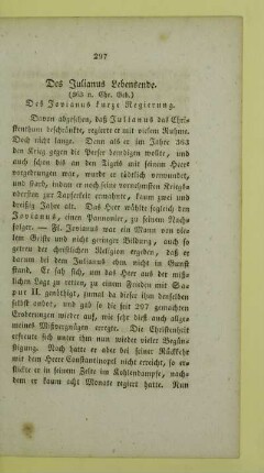Des Julianus Lebensende