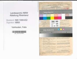 Entnazifizierung Felix Verhoolen, geb. 26.04.1892 (Lehrer)