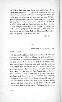 240 Wandsbeck, d. 21. Oktbr. 1814