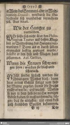 Wie der Hunger zu vertreiben