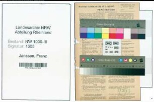 Entnazifizierung Franz Janssen , geb. 16.07.1902 (Verm.Techniker)
