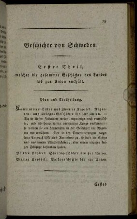 Plan und Eintheilung.