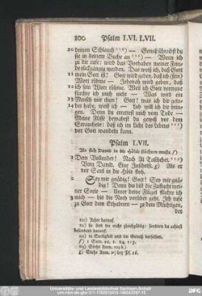 Psalm LVII. Als sich David in die Höhle flüchten musste.