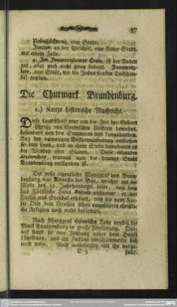 Die Churmark Brandenburg