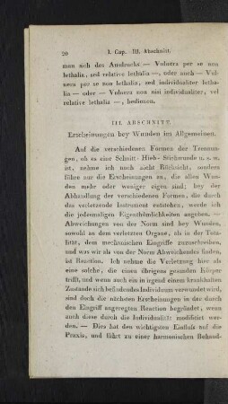 III. Abschnitt. Erscheinungen bey Wunden im Allgemeinen.
