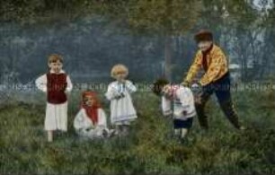 Spielende Kindern in ukrainischer Volkstracht