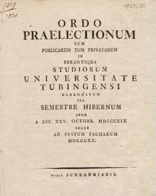 Vorlesungsverzeichnis 1819/20