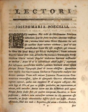 Hugo Grotius De Imperio Summar. Potestatum Circa Sacra Cum Scholiis Criticis, Et Chronologicis Ac David Blondellus De Jure Plebis In Regimine Ecclesiastico, 1