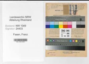 Entnazifizierung Franz Fasen , geb. 03.10.1893 (Bahnsekretaer)