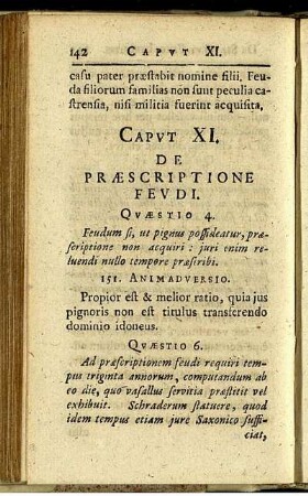 Caput XI. De praescriptione feudi.
