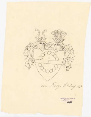 Kranken- und Siechenhaus, Brüssow Gültiger Ausführungsentwurf: Wappen der Familie von Berg-Schönfeld
