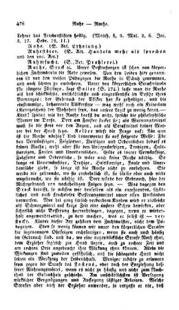 Ruhe, (s. Art. Erholung)