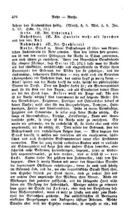 Ruhe, (s. Art. Erholung)